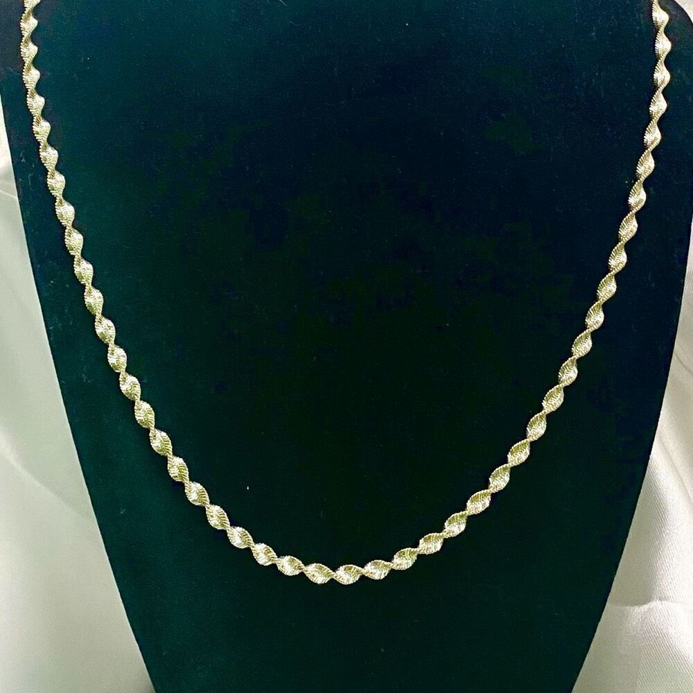AOC Stunning 22” Twisted Sterling 925 Silver Necklace